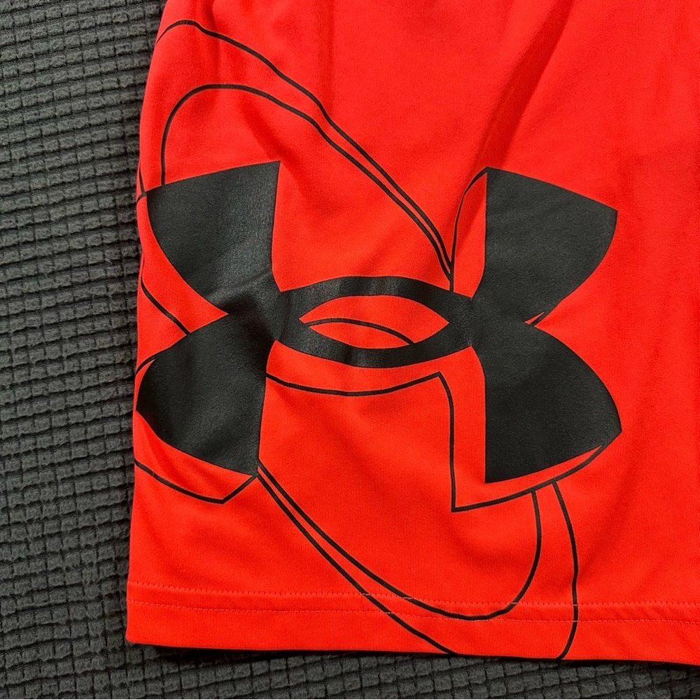 Under Armour Youth YLG Salmon Athletic Shorts Loose Fit Basketball Training Gym - Picture 2 of 5